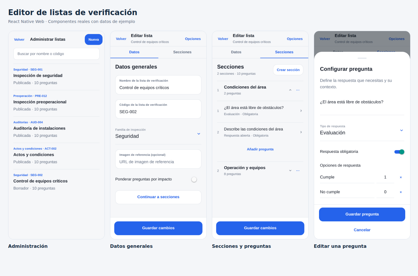 Administración de listas